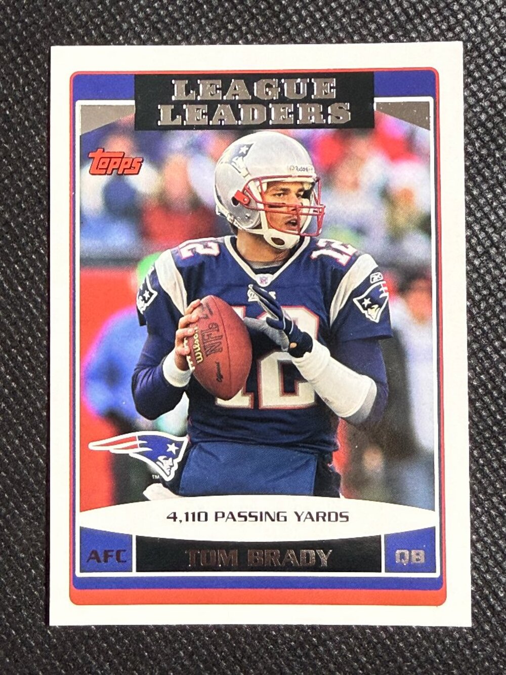 2006 Topps - #280 Tom Brady League Leaders Insert Patriots